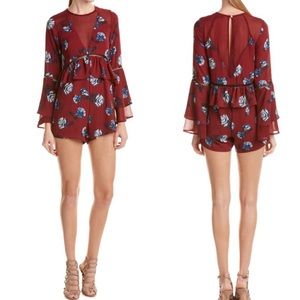 ✔️SOLD✔️4SI3NNA Red Floral Romper FW16